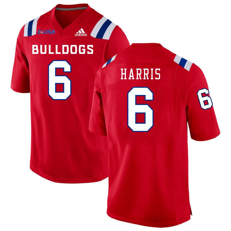 Men-Youth #6 Smoke Harris Louisiana Tech Bulldogs 2023 College Football Jerseys Stitched-Red